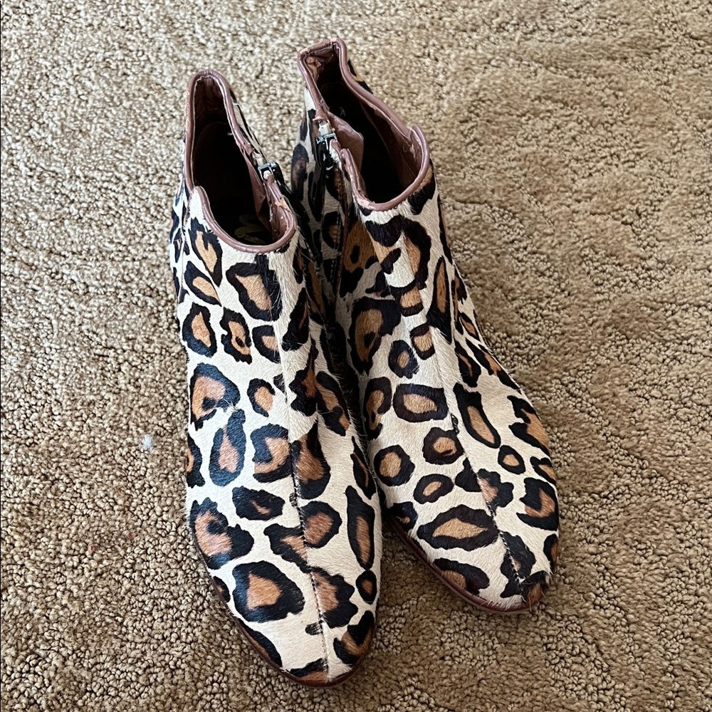 Sam Edelman Leopard Print Ankle Boots